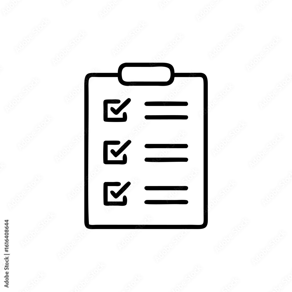 Poster checklist icon with three completed tasks vector