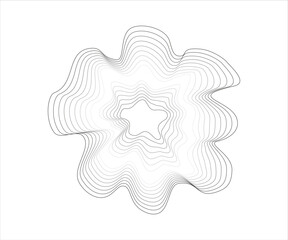 Monochrome abstract sound wave dots forming circular rhythm. Black on white digital pulse art. Great for technology themes.