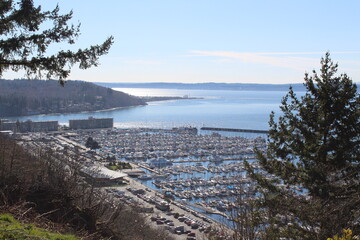 Anacortes Marina and Puget Sound from Cap Sante Park