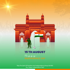  India Independence Day Celebration greeting card design and India Republic Day social media post design 