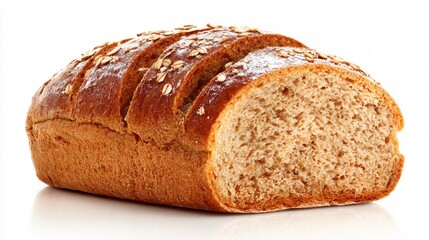 Whole Grain Bread Isolated on White Background for Culinary Concepts