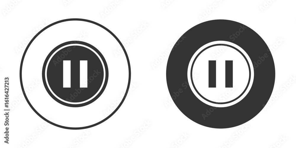Poster pause button icon vector illustration solid. vector logo template in trendy flat style