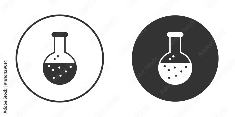 Poster lab flask icon vector illustration solid. vector logo template in trendy flat style