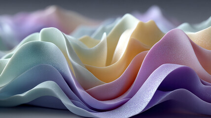 Soft, wavy fabric texture with a gentle gradient of pastel colors.
