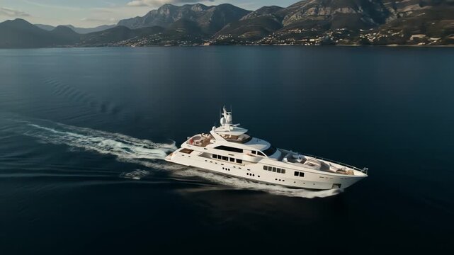 luxury yaght cruise ship in the sea 
