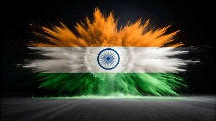 Vibrant India flag bursts with color, celebrating national pride and heritage