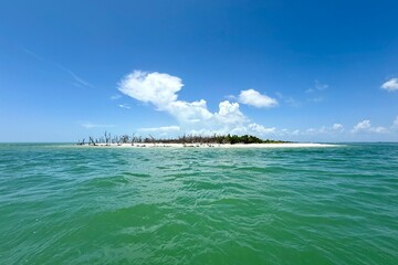 On a sunny day on a secluded beach on La Costa Island, next to Captiva Island in Florida....