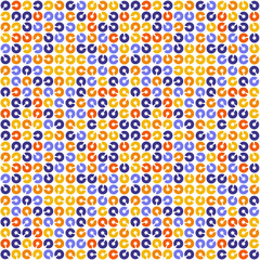 Endless vector seamless pattern consisting of various colorful graphic elements.