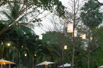 Lanterns and umbrellas in Sukhothai