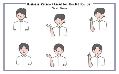 クールビズのビジネスパーソン イラストセット3-3 / 