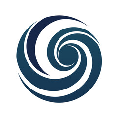 Abstract Swirling Vortex: Deep Blue Circular Design Element, Modern and Dynamic.