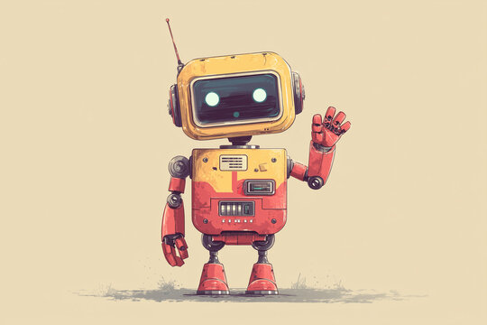 character of a friendly children's robot