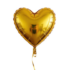 Shiny Gold Heart Balloon on Isolated Background for Celebrations