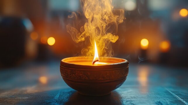 Smoke curling from incense with delicate lines spiritual ambiance and moody light ideal for zen mindfulness or abstract themes