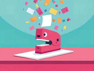 Paperwork is flying, but the stapler remains focused and efficient.