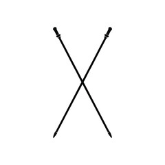  ski poles vector illustration