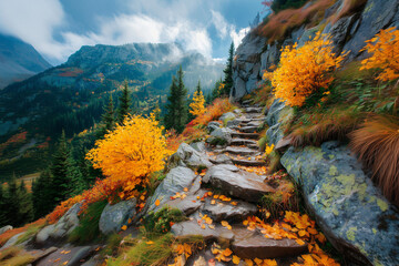 autumn landscape in the mountains 