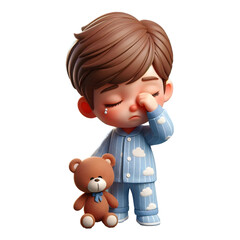 Sleepy kid ,transparent background