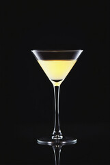 Minimalist Silhouette of a Sleek Martini or Coupe Glass with No Direct Light