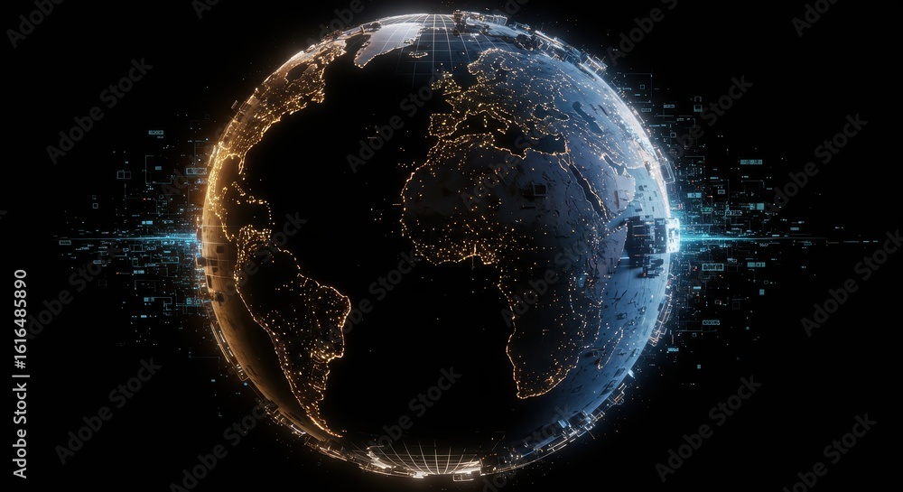 Poster digital earth: a futuristic visualization of global networks and data integration