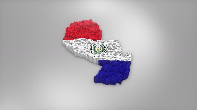 Paraguay country opener intro with 3d bars forming the map with Waving Flag Design which useful for news, political events, sports intros and presentation.
