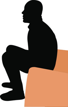 a man sitting body silhouette vector