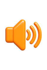 Volume Sound Symbol 3D Render Isolated on a Transparent Background