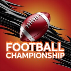 American football championship with fiery text