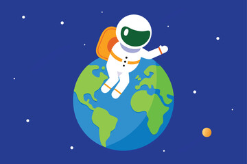 Naklejka premium astronaut and earth