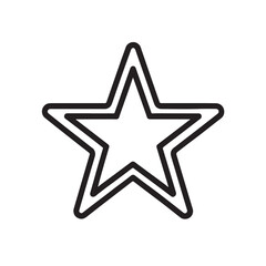 Simple black outline star icon with shadow.