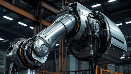 Fototapeta premium Advanced Industrial Robotic Arm Technology for Automated Manufacturing and Precision Assembly Operations