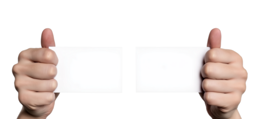 Hands holding something on transparent background,  cut out