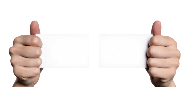 Hands holding something on transparent background,  cut out