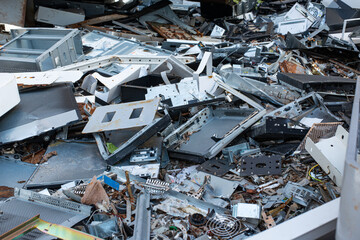 WEEE e-waste is a type of waste containing discarded electronic and other electrical devices and parts thereof. E-waste have high hazard classes due to lead, mercury,. High quality photo