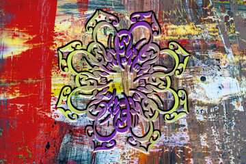 Obraz premium Arabic Calligraphy with Divine Oil Paint Background Beautiful Islamic Typography with Painted Canvas Texture