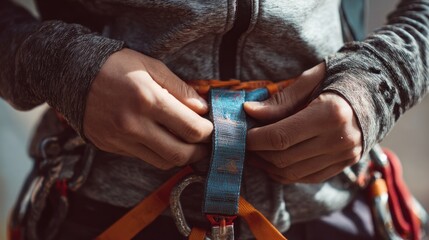 Climber adjusting harness