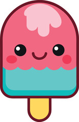 Cute Kawaii ice cream illustration, Kawaii sweet 