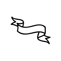 Outline a ribbon banner with wavy edges on graphic