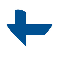 Finland flag heart icon. Country love symbol.