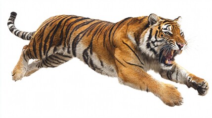 Fototapeta premium Majestic Tiger Isolated on White Background for Design Projects