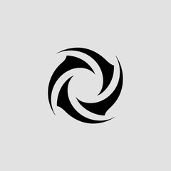 Abstract Black Swirl Logo Design: Modern, Minimalist, and Dynamic Circular Graphic for Branding.