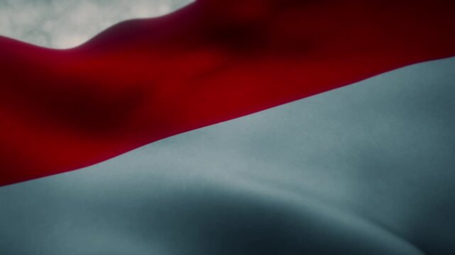 Indonesian Flag waving footage full 4k. Indonesian Flag Looping Closeup Full 4K Footage. Realistic Indonesia Flag Background
