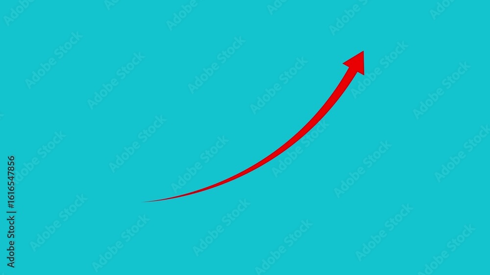 Poster business growth arrow and graph chart animation. business growth arrow and graph chart, down to up a