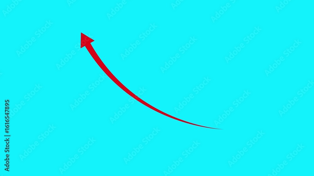 Poster business growth arrow and graph chart animation. business growth arrow and graph chart, down to up a