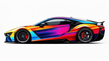 Colorful sports car graphic design
