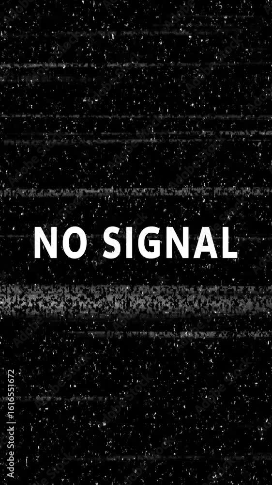 Poster no signal, tv snow or noise background. bad tv signal. tv static noise with no signal text in center