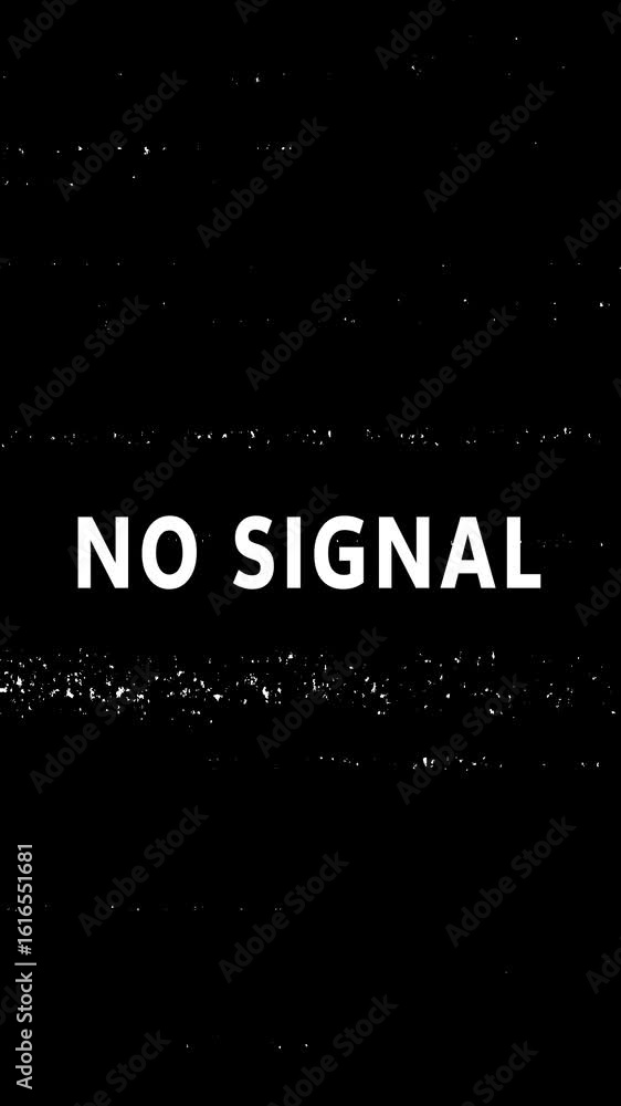 Poster no signal, tv snow or noise background. bad tv signal. tv static noise with no signal text in center