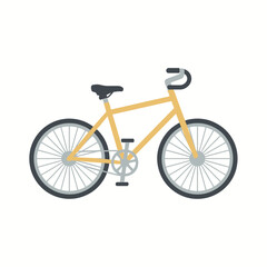 Fototapeta premium bicycle, bike, yellow, icon, vector, illustration, roadbike, cycling, transportation, two-wheeler, sporty, pedal, wheels, spokes, handlebar, saddle, gear, ride, commute, fitness, ecofriendly, outdoors