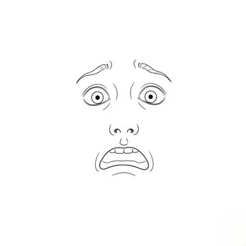 Visage de peur en dessin anim&eacute; 