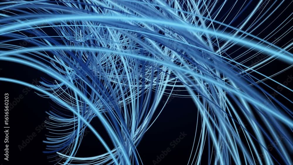 Poster futuristic video animation with stripe wave object in slow motion, 4096x2304 loop 4k